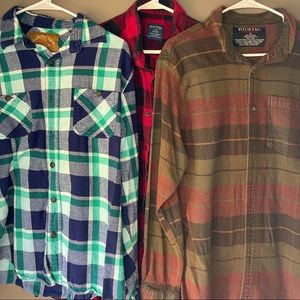 3 Men’s Flannel Shirts Lot/Bundle